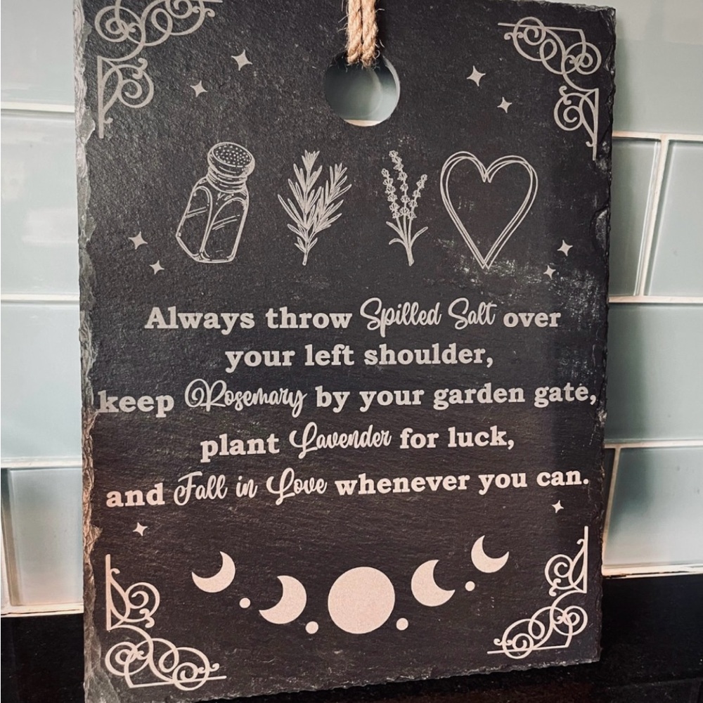 Practical Magic Inspired Laser Engraved Slate Board